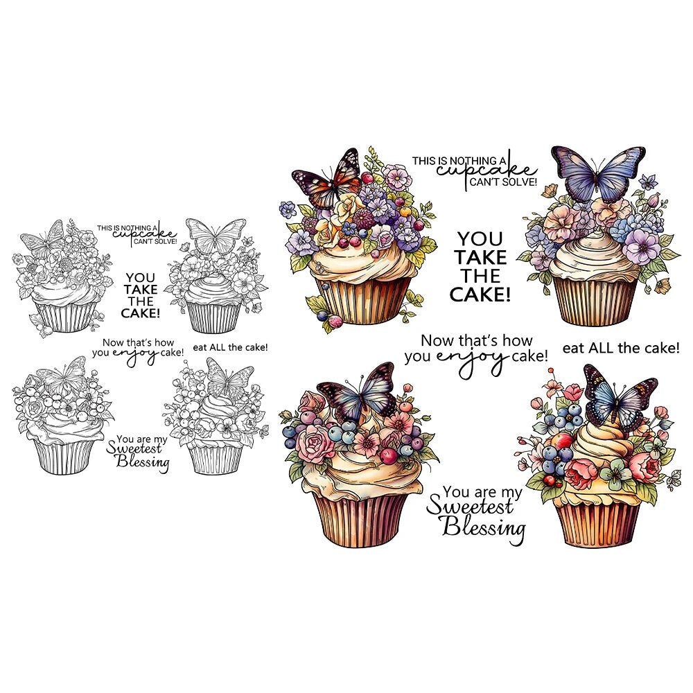 Gorgeous Sweet Cupcakes Transparent Stamps