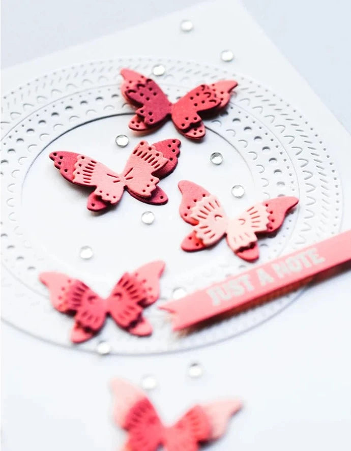 Six Sweet Butterflies Metal Cutting Dies, Size on Photo