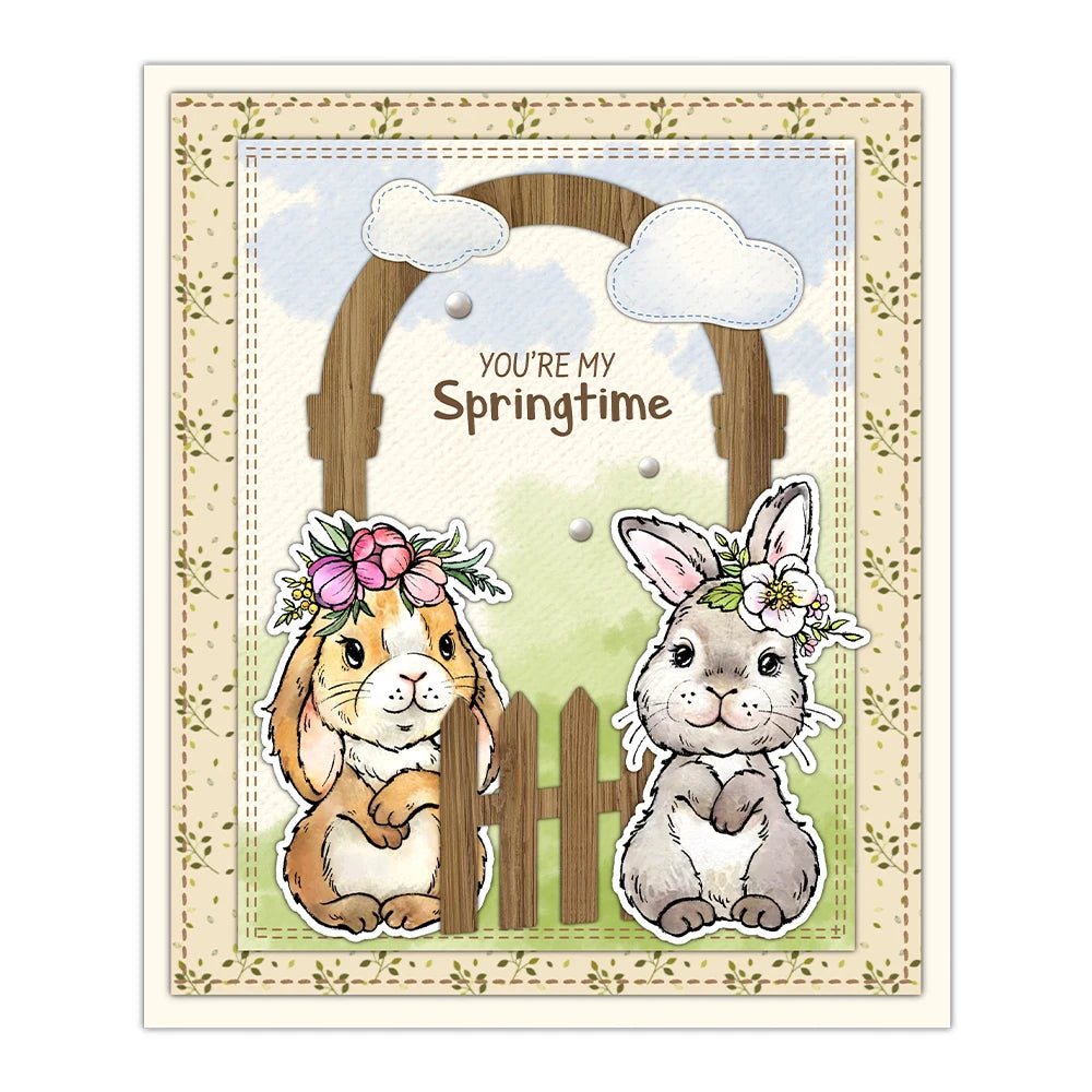 Cute Spring Whispers Of New Beginnings Transparent Stamps, Dies, Stamp and Die Set (please order items separately)