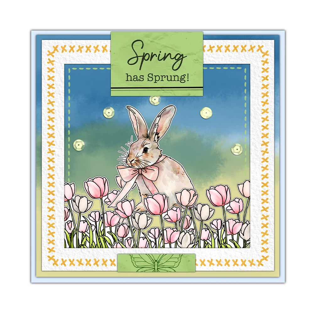 Beautiful Bunny in his Easter Bow Tie Transparent Stamps, Dies, Stamp and Die Set (please order items separately)