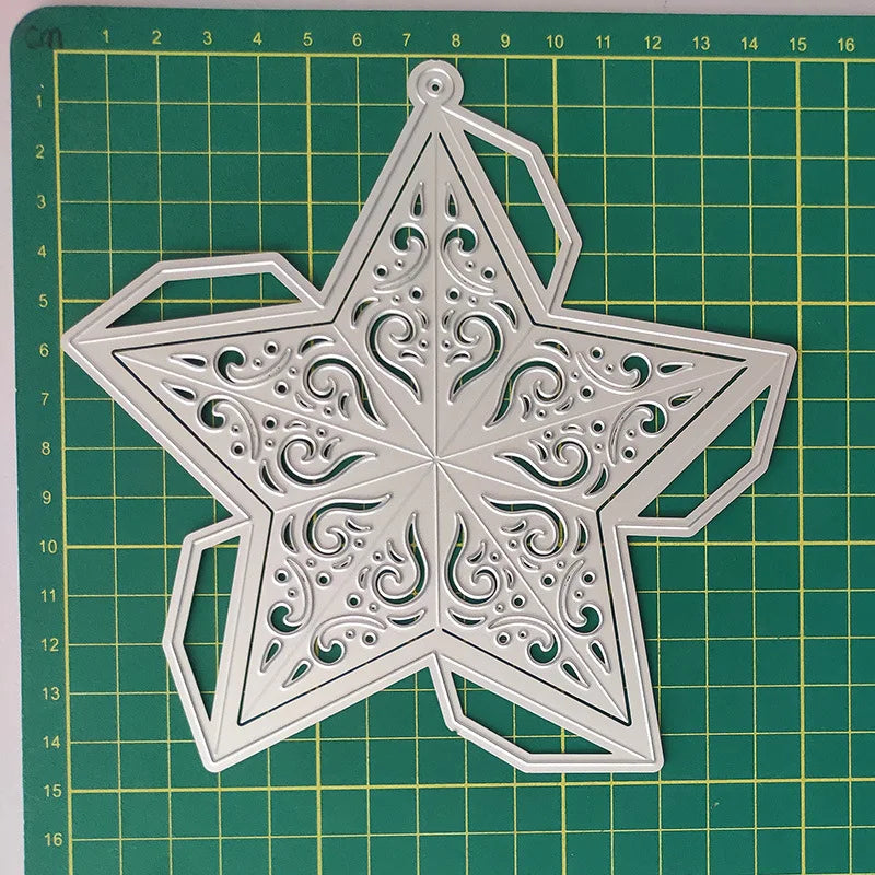 Exquisite Christmas Star Decoration Metal Cutting Die, Size on Photo