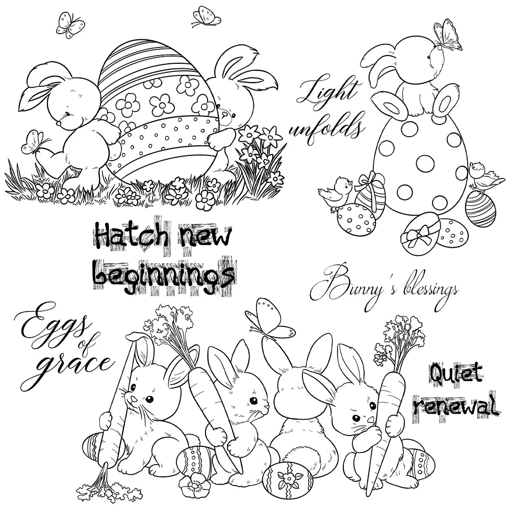 Delightful Bunny Blessings For You Transparent Stamps, Dies, Stamp and Die Set (please order items separately)