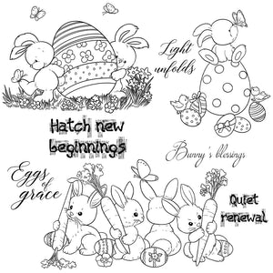 Delightful Bunny Blessings For You Transparent Stamps, Dies, Stamp and Die Set (please order items separately)