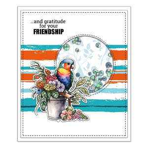 Delightful Parrots Sending Love Transparent Stamps