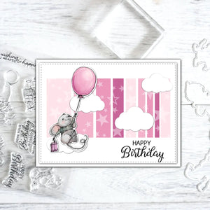 Cute Mousey Sending Beautiful Thoughts Transparent Stamps, Stamp and Die Set (please order items separately as required)