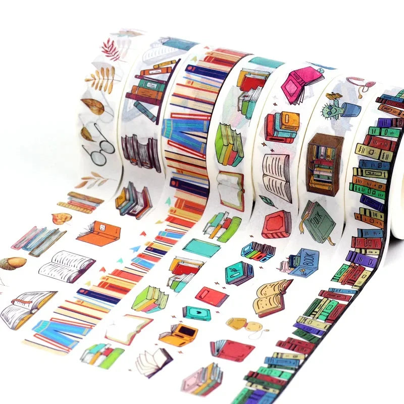 Cute and Versatile Variety of Decorative Washi Tape, Various Designs, Length 10 m, 1 Piece