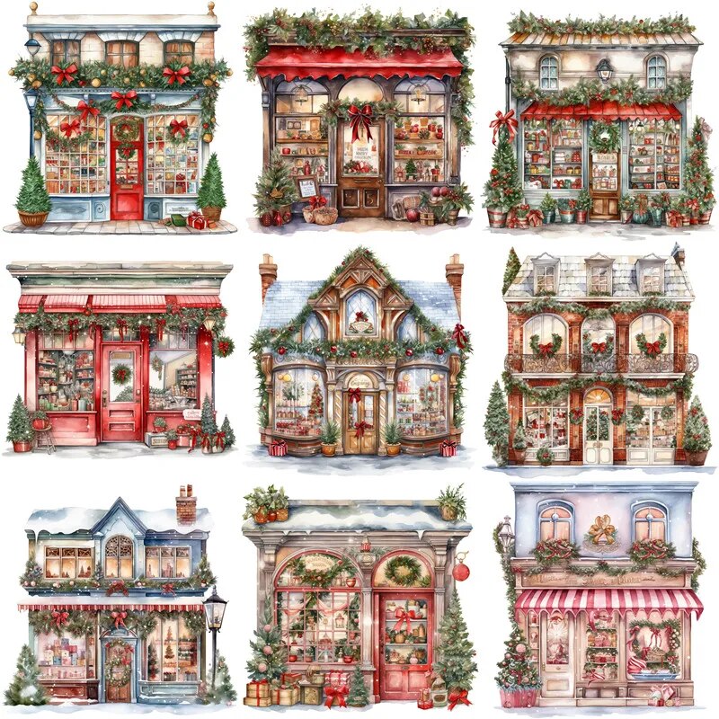 Beautiful Christmas Home Decorative Stickers, 12 Pieces