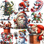 Comical Christmastime Decorative Stickers, 20 Pieces, 4-7 cm