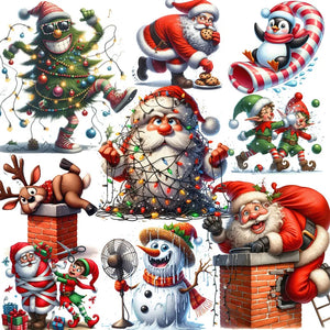 Comical Christmastime Decorative Stickers, 20 Pieces, 4-7 cm