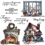 Cosy Home at Christmas Transparent Stamps, Stamp and Die Set (please order items separately)