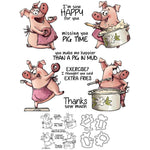 Funny Piggies Baking Transparent Stamps, Stamp and Die Set (please order items separately)