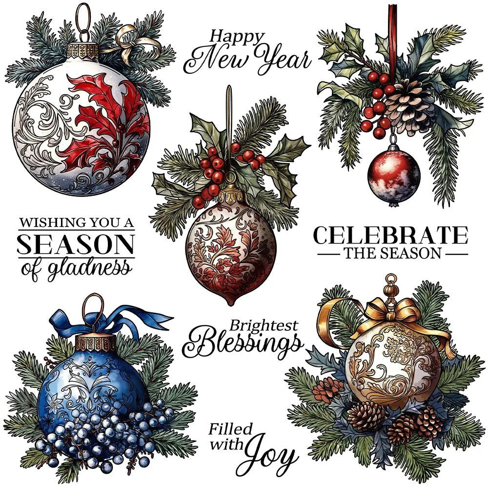 Stunning Christmas Baubles Transparent Stamps