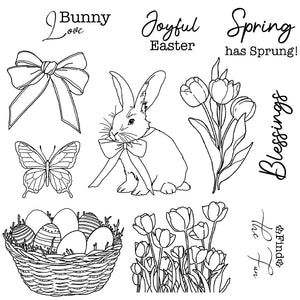 Beautiful Bunny in his Easter Bow Tie Transparent Stamps, Dies, Stamp and Die Set (please order items separately)