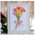 Delightful Tulips with Bow Metal Cutting Dies, 8.8 cm x 6.5 cm/3.46 in x 2.55 in