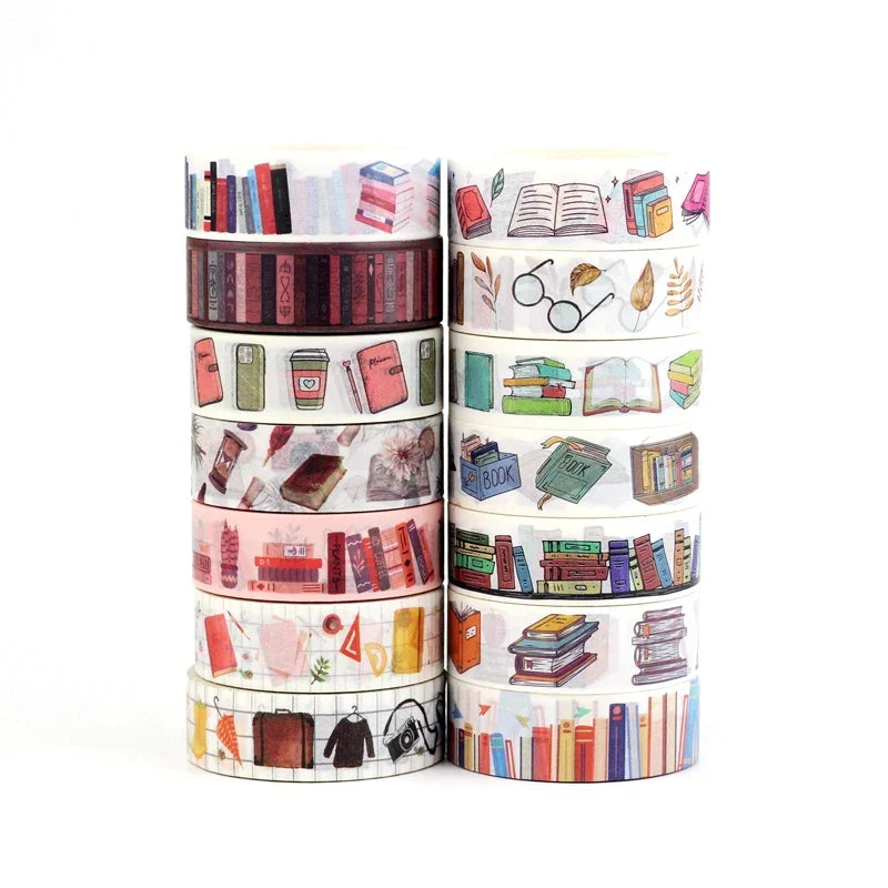 Cute and Versatile Variety of Decorative Washi Tape, Various Designs, Length 10 m, 1 Piece