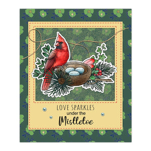 Delightful  Christmas Birds Sending Lovely Messages Transparent Stamps