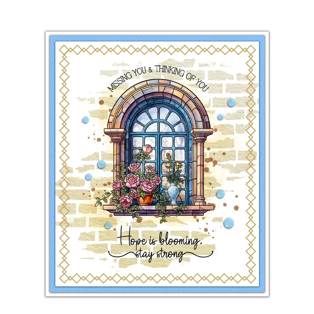 Exquisite Archway with Beautiful Blooms Transparent Stamps, Stamp and Die Set (please order items separately)