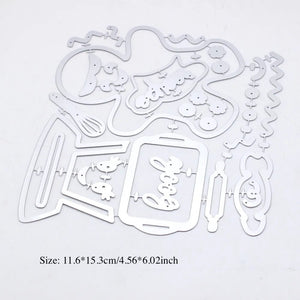 Cute Gingerbread Man Baking Time Metal Cutting Die, Size on Photo