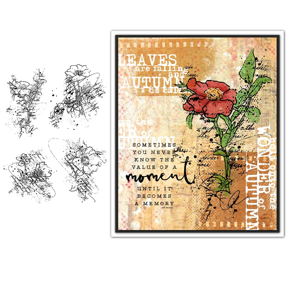 Stunning Vintage Series Blossoming Flowers Transparent Stamps