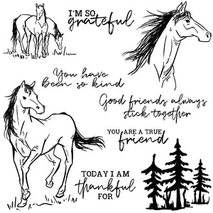 Horse Friends Transparent Stamps, Stamp and Die Set (please order items separately)