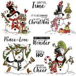 Adorable Winter Snowmen Transparent Stamps, Dies, Stamp and Die Set (please order items separately)