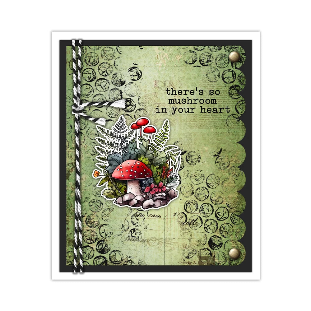 Beautiful Nature Mushrooms Transparent Stamps, Stamp and Die Set (please order items separately)