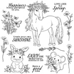 Adorable Pony and Friends Enjoying Life Transparent Stamps