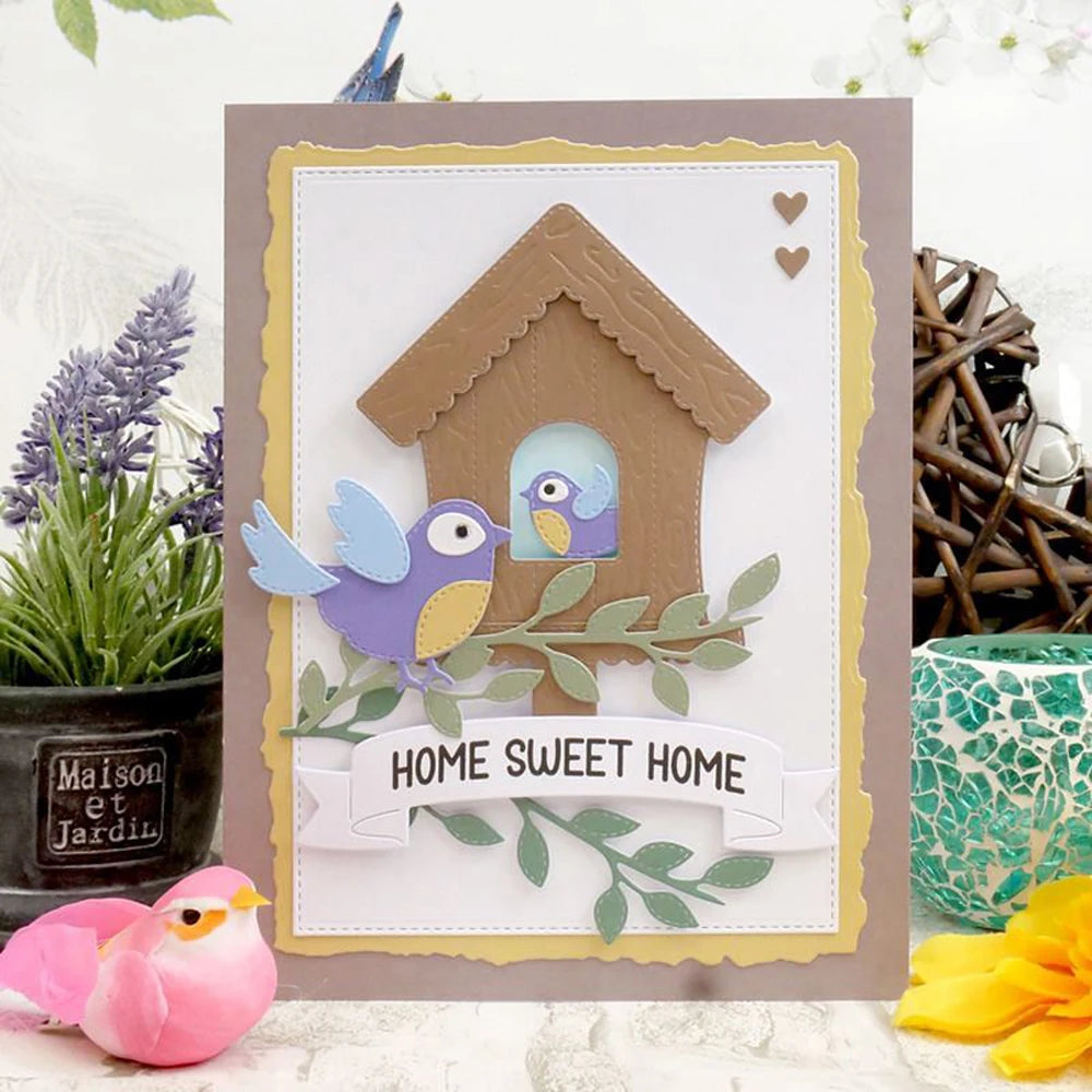 Adorable Birdhouse Metal Cutting Die, Size on Photo