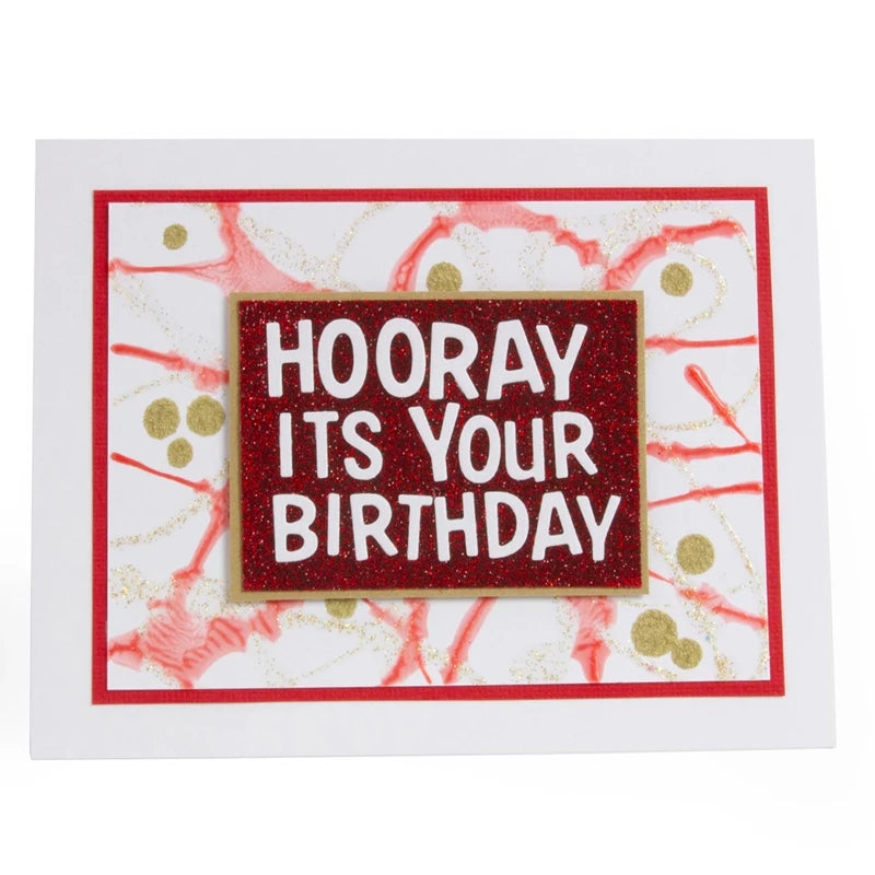 Cute and Versatile Happy Birthday Labels Metal Cutting Dies With A Variety of Sentiments, Size on Photo