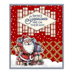 Jolly Merry Christmas Santa Claus Transparent Stamps, Dies, Stamp and Die Set (please order items separately)