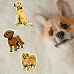 Comical and Cute Doggies Transparent Stamps, Variety of Designs, Size on Photos