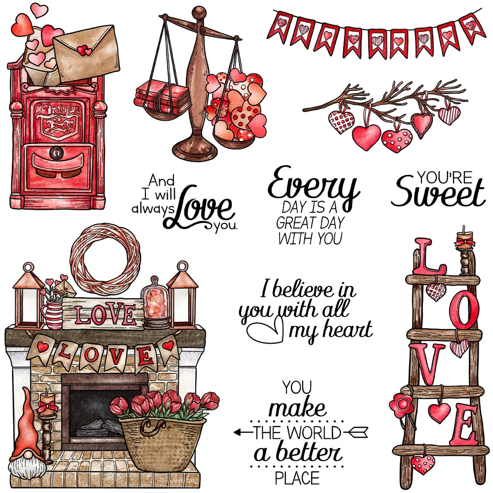 Lovely Valentine at Home Transparent Stamp