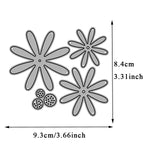 Delightful Daisies Metal Cutting Dies, Size on Photo