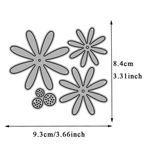 Delightful Daisies Metal Cutting Dies, Size on Photo