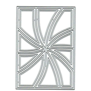 Lovely Rectangle Frame with Spiral Detail Metal Cutting Die, Size on Photo