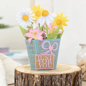 Endearing Just for You Flower Pot Metal Cutting Die, 13.4 cm x 12.7 cm/5.27 in x 5.0 in