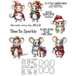 Charming Christmas Mice Transparent Stamps, Stamp and Die Set (please order items separately)