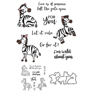 Cute Little Zebra Transparent Stamps/Dies