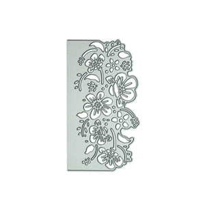 Exquisite Border Rambling Flower Metal Cutting Die, Size on Photo