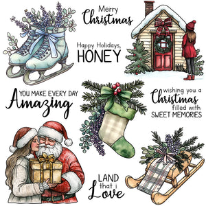 Warmest Winter Christmas Wishes Transparent Stamps, Dies, Stamp and Die Set (please order items separately)