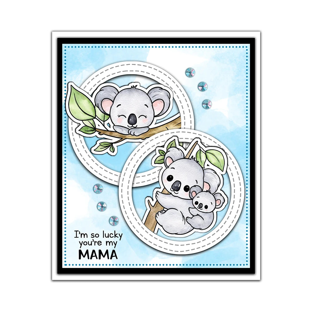 Adorable Koalas "Thank You For Helping Me Grow" Transparent Stamps, Dies, Stamp and Die Set (please order items separately)