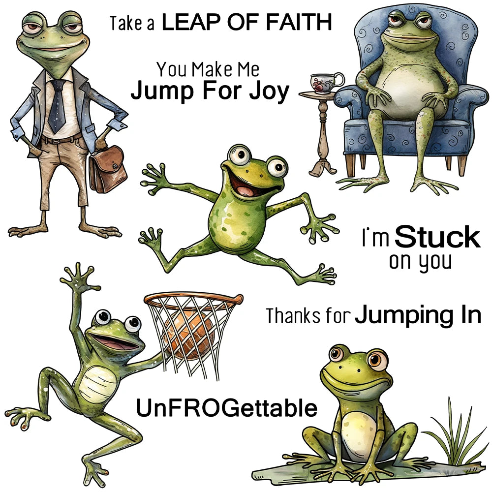 Comical Froggie Stuck On You Transparent Stamps, Dies, Stamp and Die Set (please order items separately)