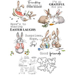 Comical Bunnies Sharing Easter Cheer Transparent Stamps, Dies, Stamp and Die Set (please order items separately)