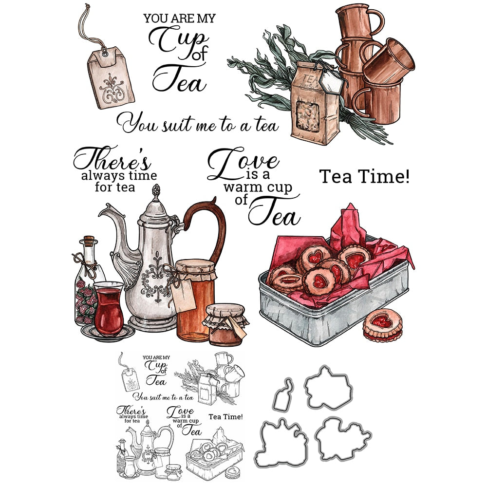 Lovely Cup of Tea Transparent Stamp and Die Set