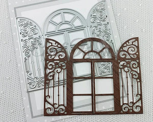 Exquisite Parisian Arched Window Metal Cutting Die, Size on Photo