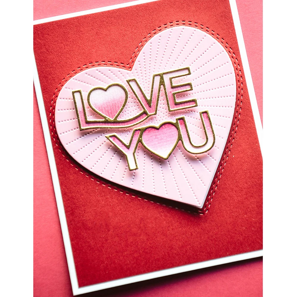 Sweet "Love You" Words Metal Cutting Die, Size on Photo