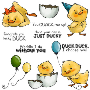 Cutest "You Quack Me Up" Transparent Stamps/Dies (please order items separately)