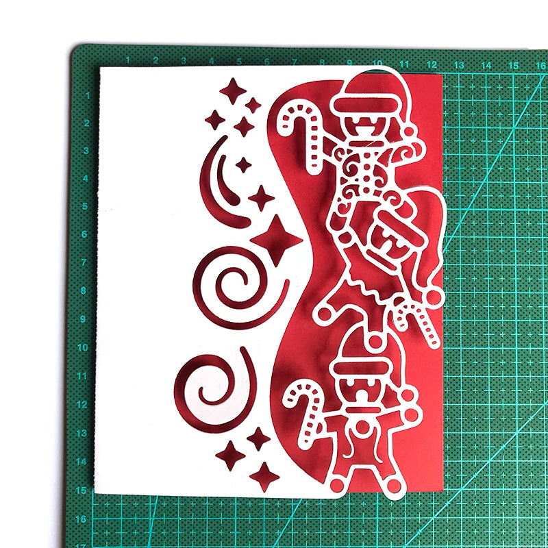 Cute Christmas Snowman Border Metal Cutting Die, 12.5 cm x 15.2 cm/4.92 in x 5.98 in