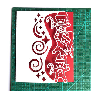 Cute Christmas Snowman Border Metal Cutting Die, 12.5 cm x 15.2 cm/4.92 in x 5.98 in