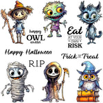 Comical Halloween Characters Transparent Stamps, Stamp and Die Set (please order items separately)